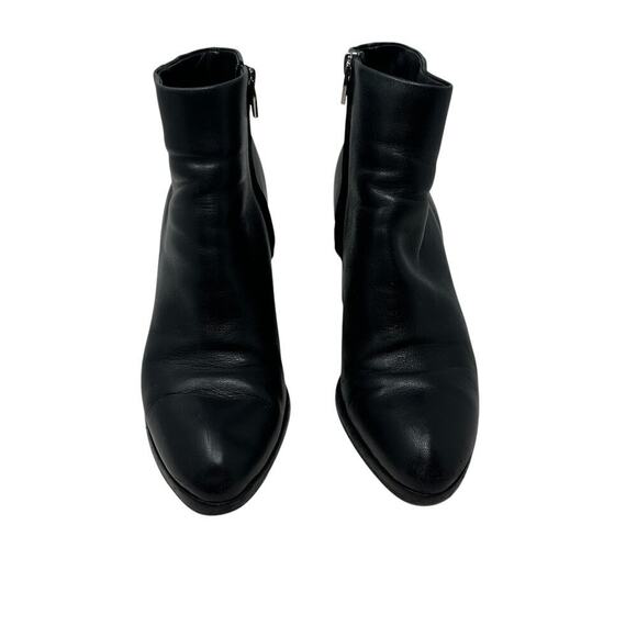 Alexander Wang Gabi Ankle Booties Leather Cut Out Heel Black Size 38.5 US 8.5 - Picture 4 of 12